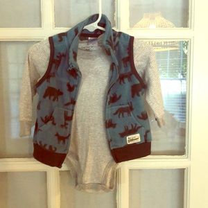 Carter’s long sleeve snap bottom shirt &cozy vest